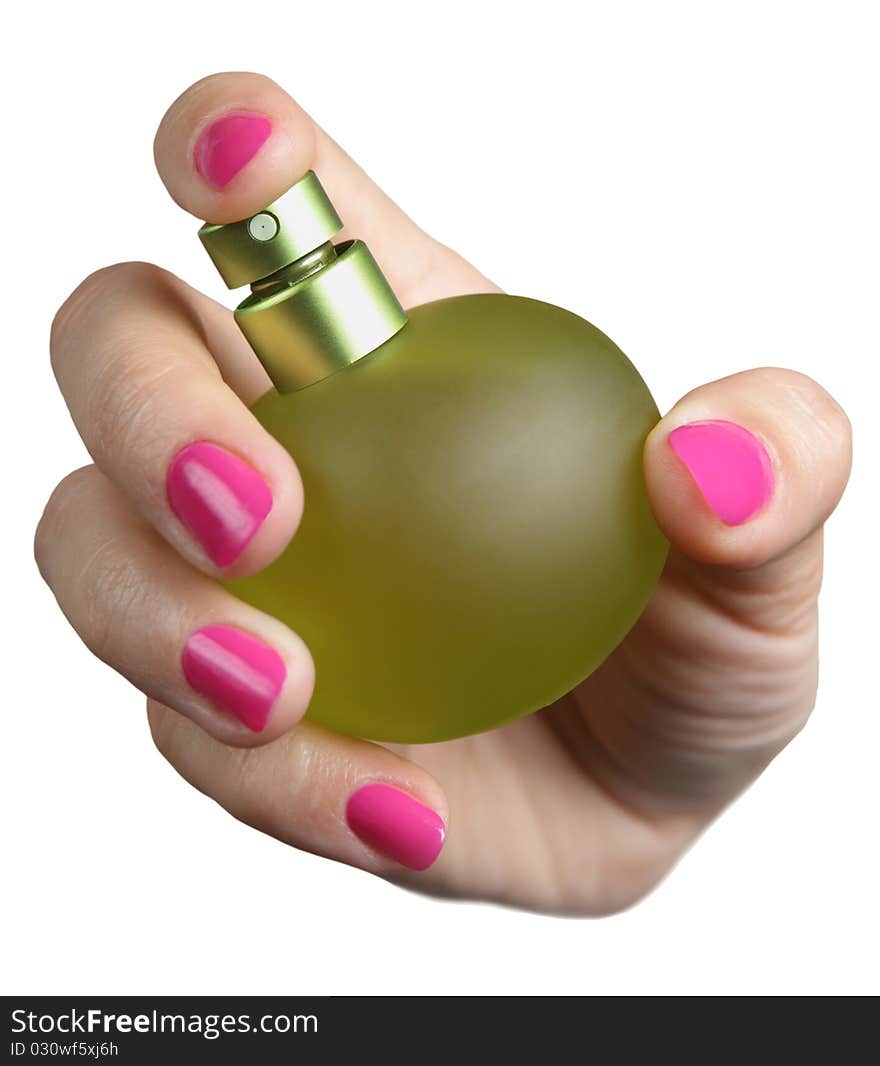 Bottle Of Perfume In The Hand