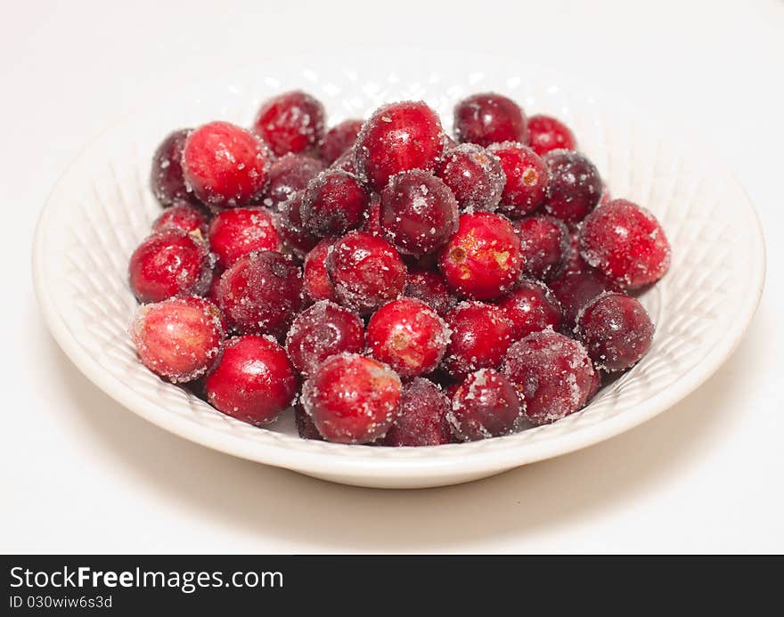 Sugared cranberries with clipping path