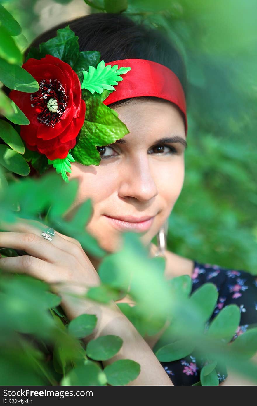 Girl in foliage