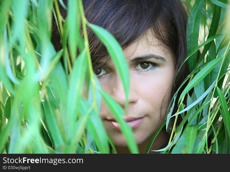 Girl in foliage