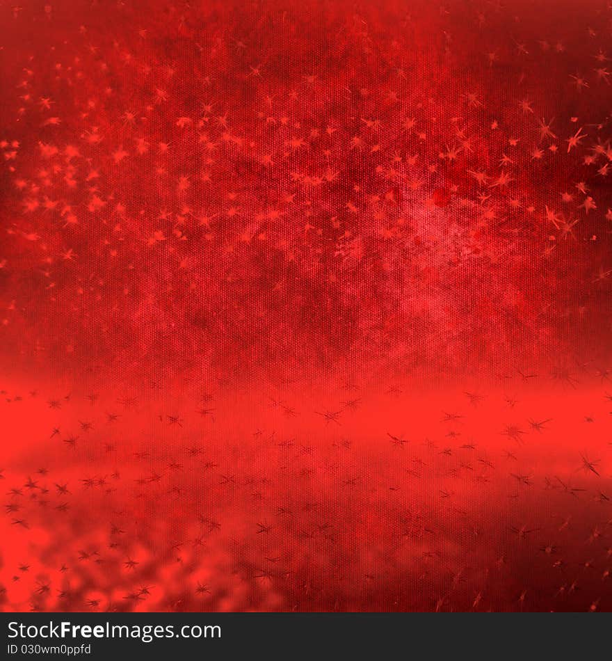 Red abstract christmas background with snowflakes