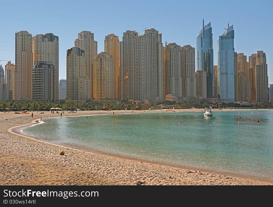 Beach in Dubai in the morning. Beach in Dubai in the morning