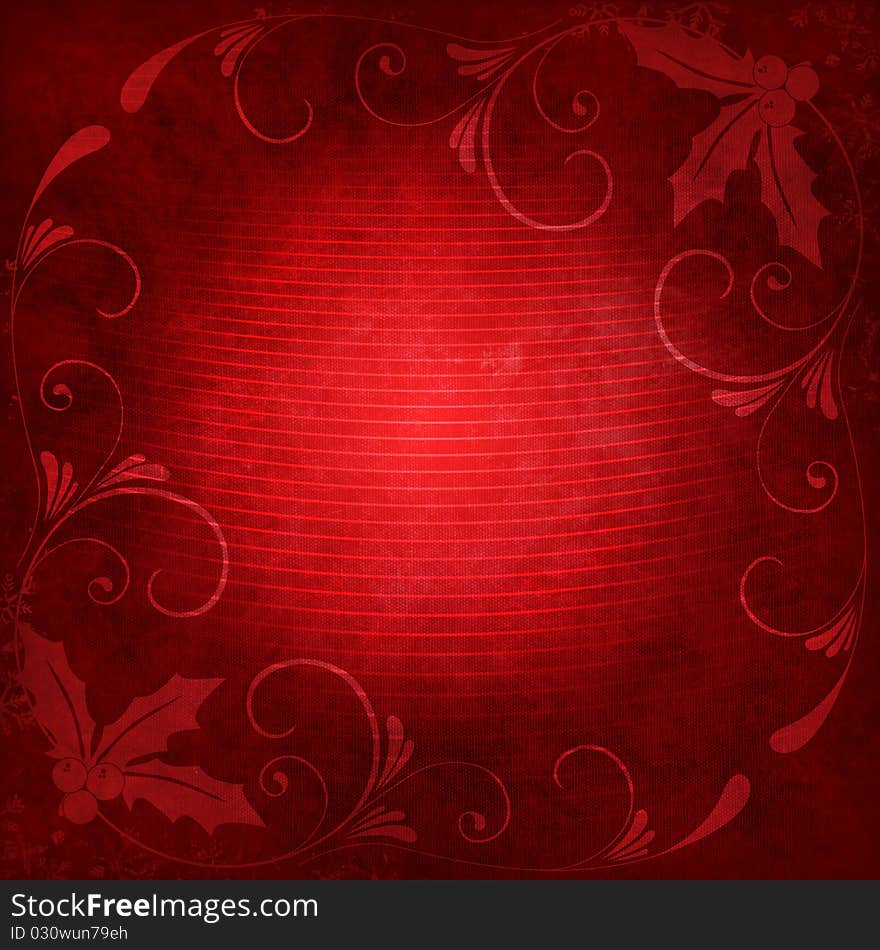 Red abstract christmas background with snowflakes