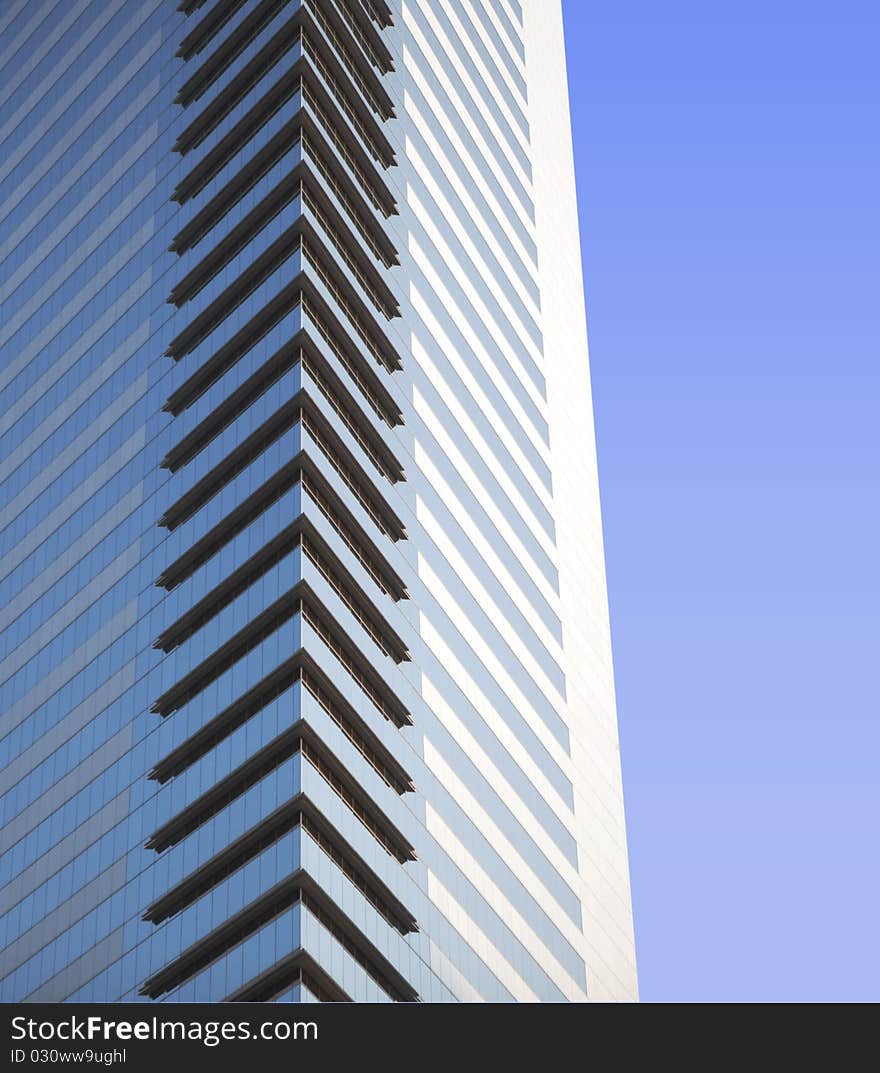 Office building on the blue background