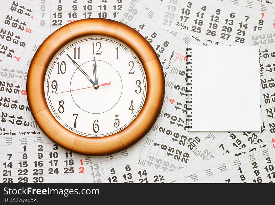 Composite Of Calendar And Clock