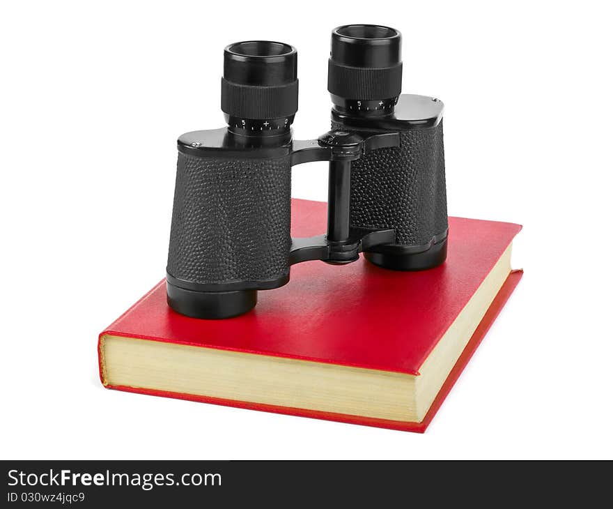 Book and binoculars