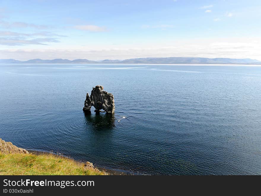 Lone rock in Iceland