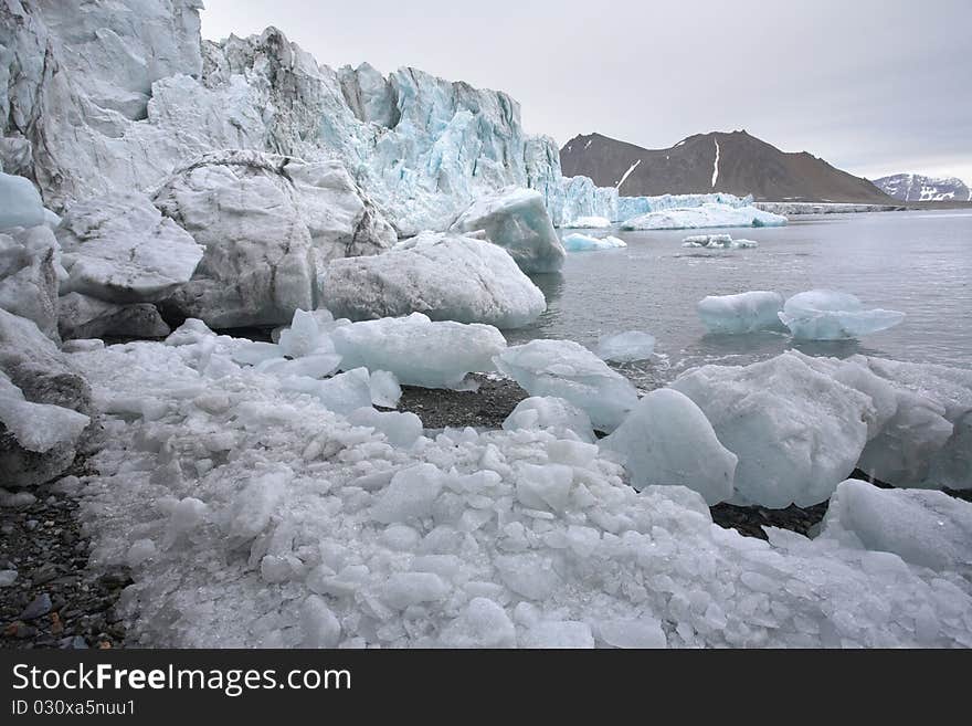 Arctic landscape - glacier and mountains