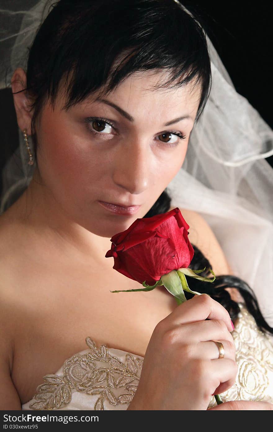 Bride on a black background. Bride on a black background