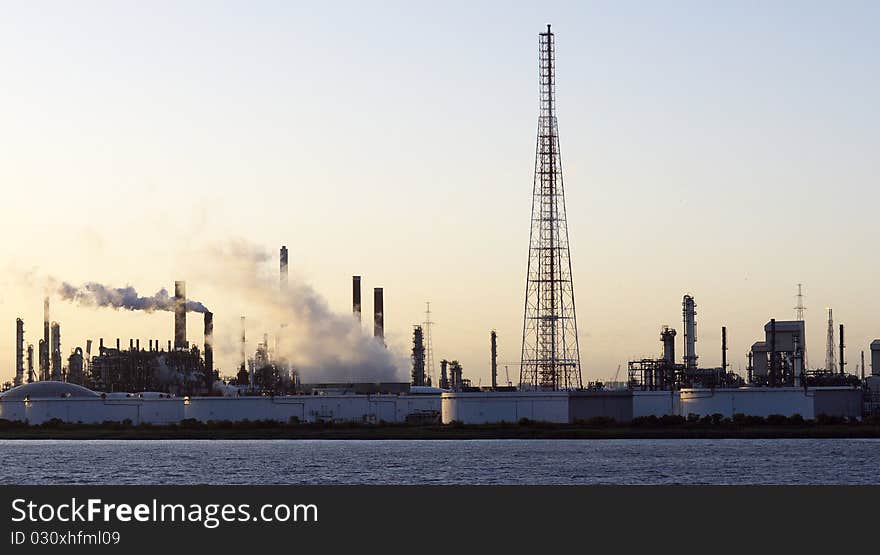 Chemical plant of big city in north europe