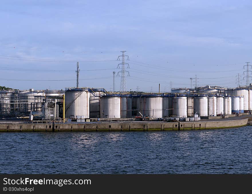 Chemical plant of big city in north europe