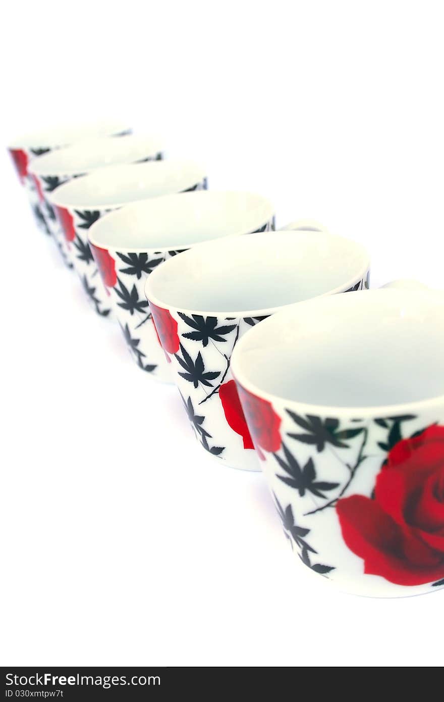 Cups on white