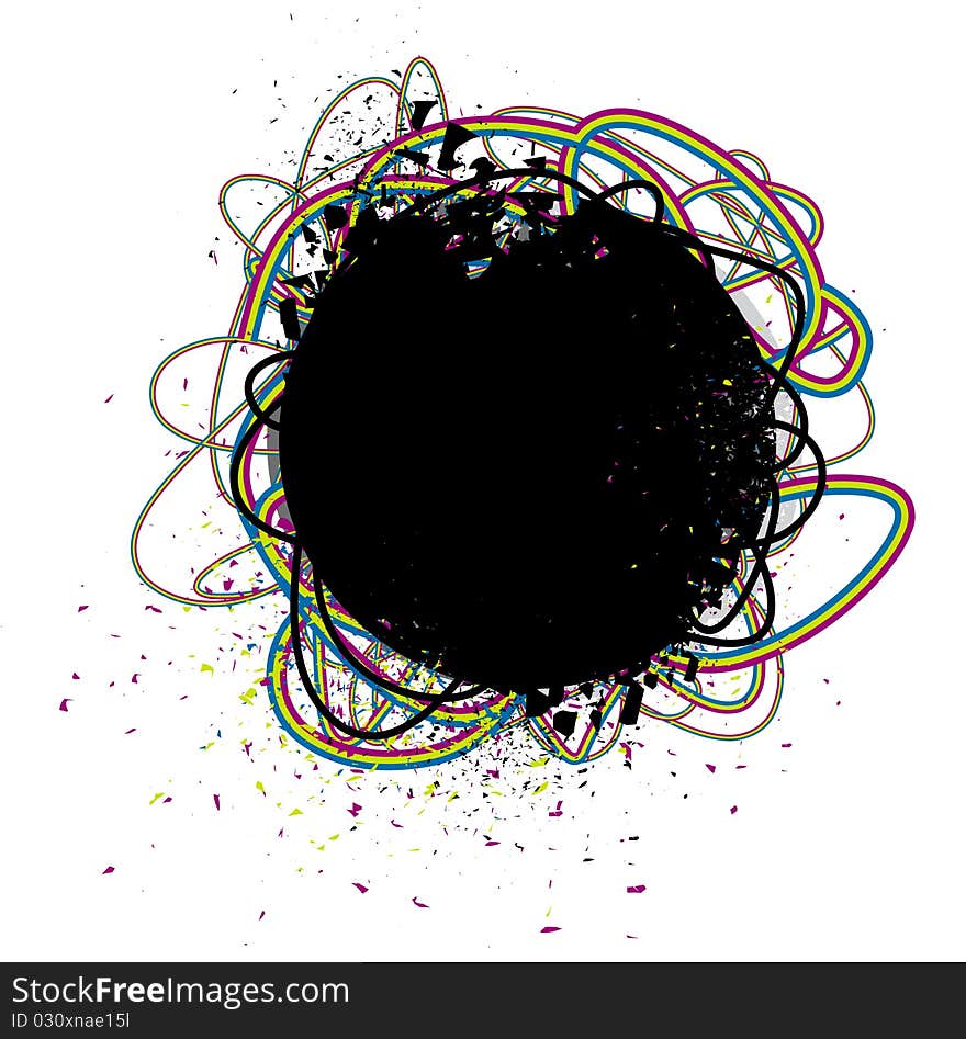 Abstract background with circle and lines