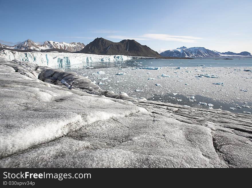 Arctic landscape - glacier and mountains