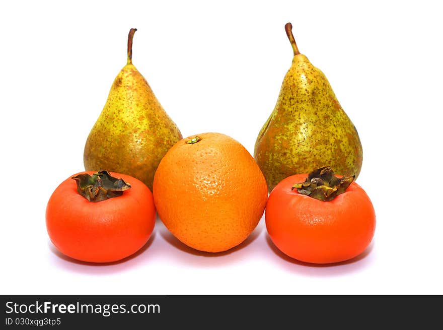 Photo of the fruits on white background