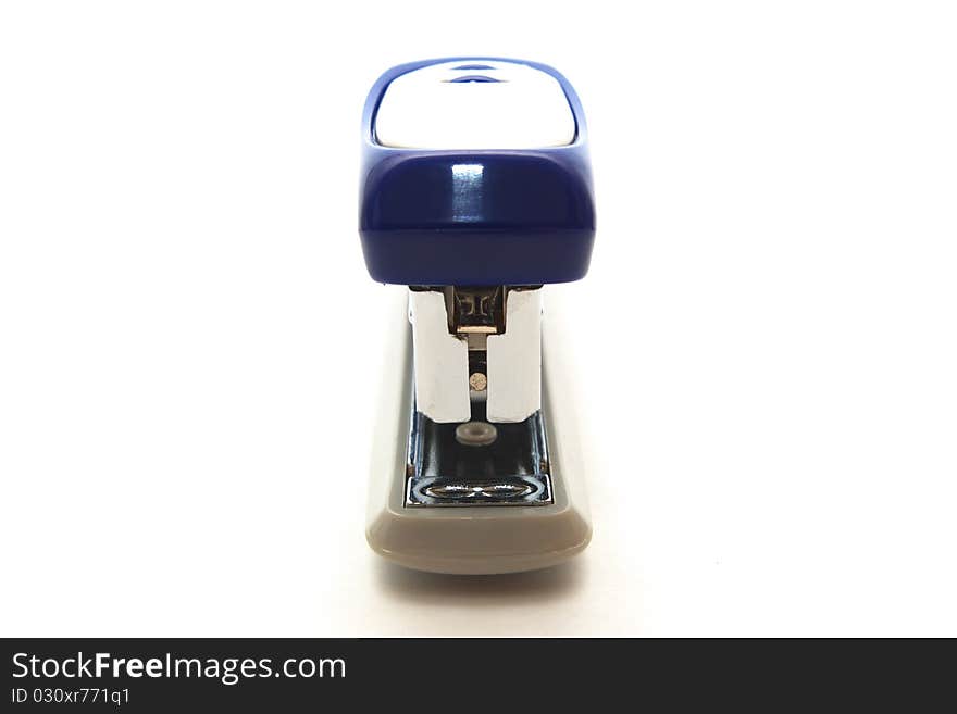 Photo of the Blue stapler on white background