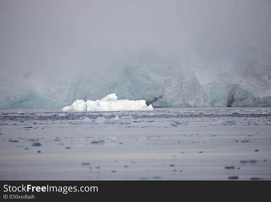 Arctic Landscape - Big Glacier In The Fog