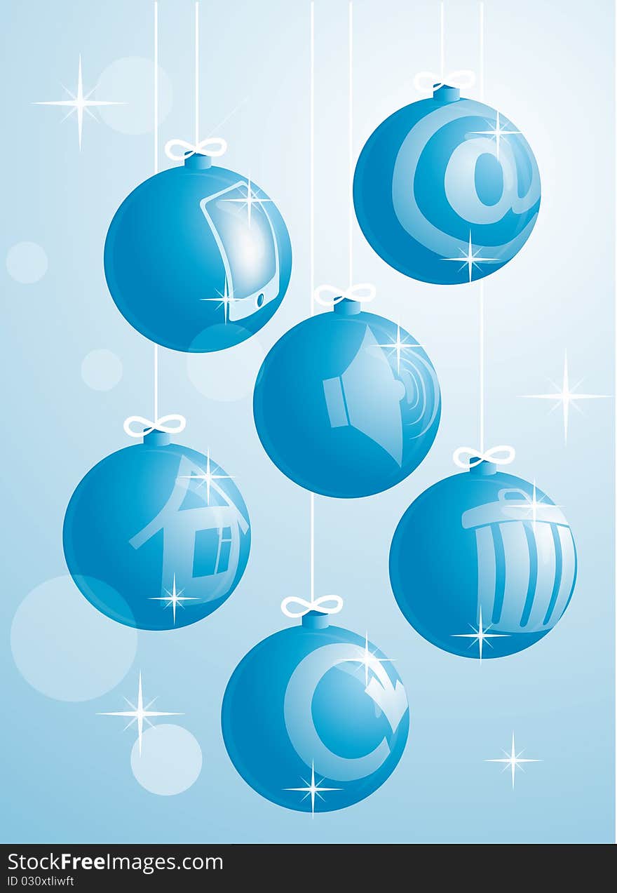 New year balls-icons