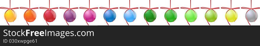 Gradient color of  christmas ball with ribbon. Gradient color of  christmas ball with ribbon