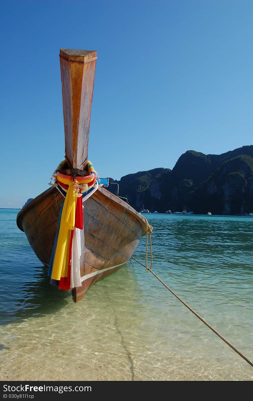 An empty boat waiting at a berth in Thailand. An empty boat waiting at a berth in Thailand