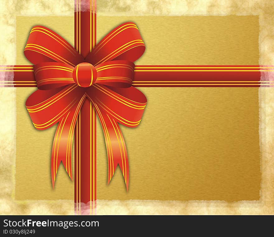 Christmas gift with red ribbon