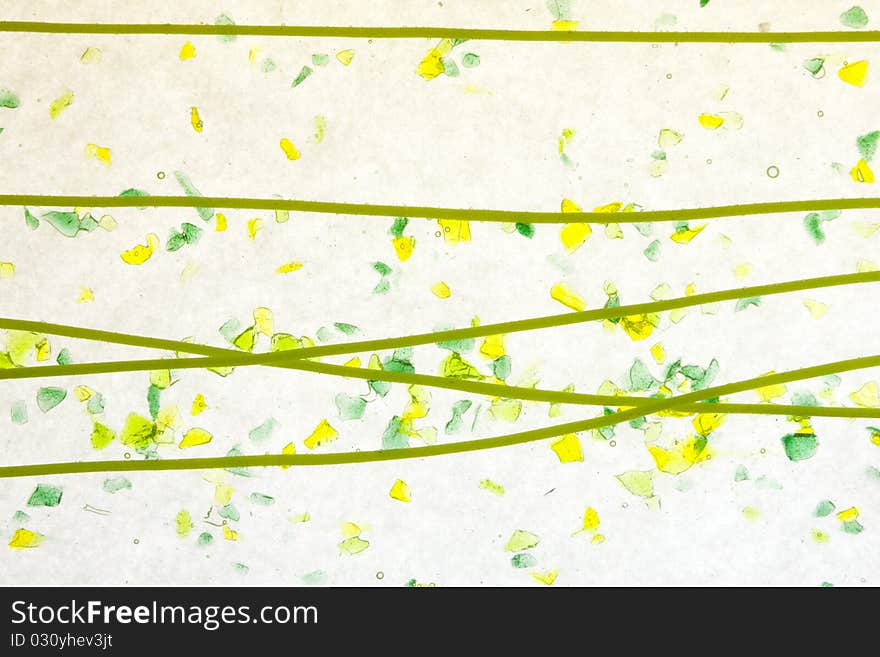 Stained glass green yellow confetti texture background. Stained glass green yellow confetti texture background