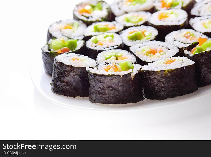 Japanese sushi , traditional japanese food