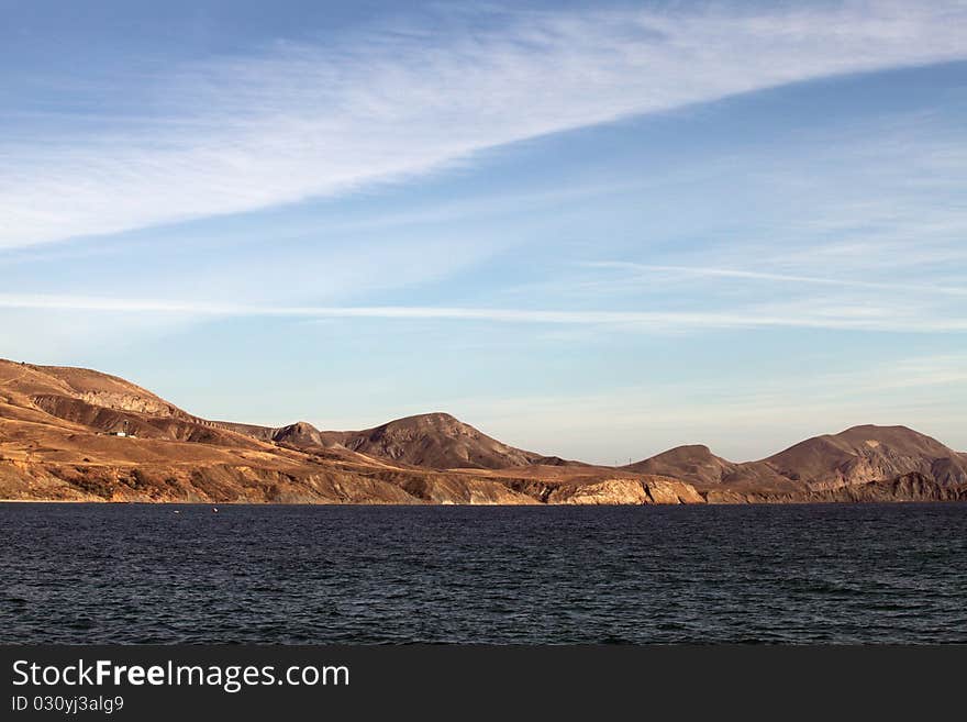 Landscape Of Crimean Mountains And The Sea