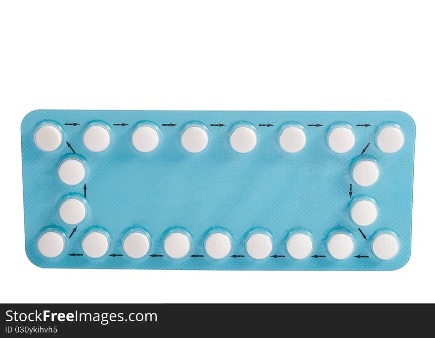 Pills on a white background