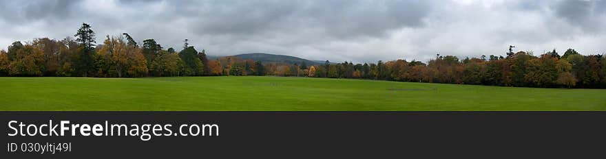 One gray autumn day in Dublin, just before the rain (again), panorama