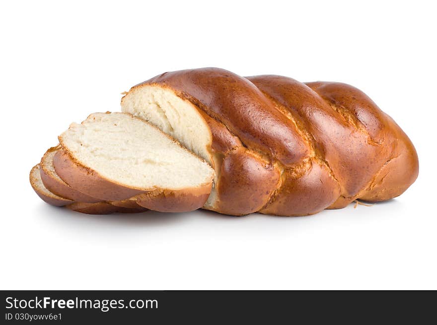 A bread isolated on a white background. A bread isolated on a white background