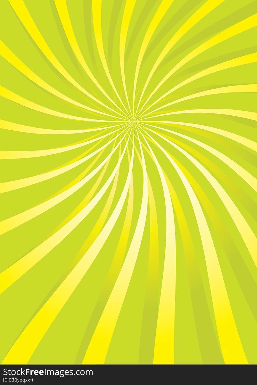 Abstract composition of yellow and green rays. Abstract composition of yellow and green rays