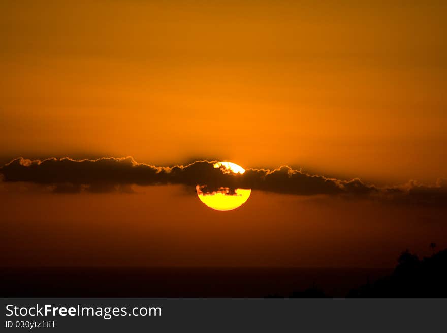 Sun Close Up Behind Clouds