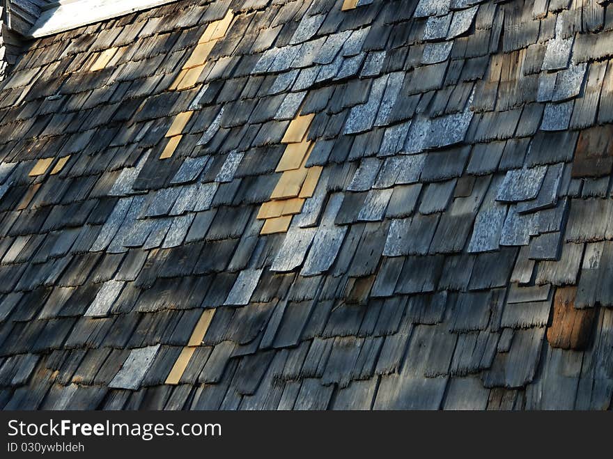 Timber Shingles on a Roof. Timber Shingles on a Roof