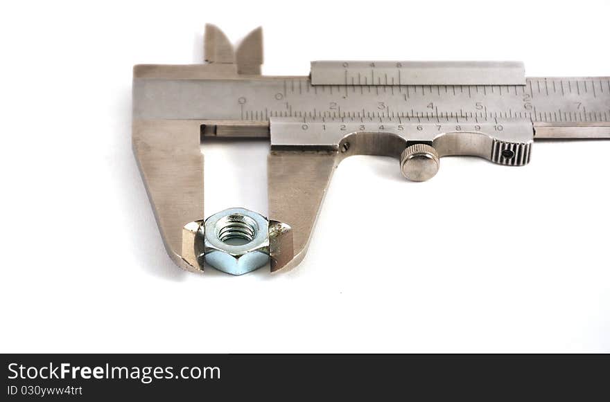 Technical caliper isolated on white background.