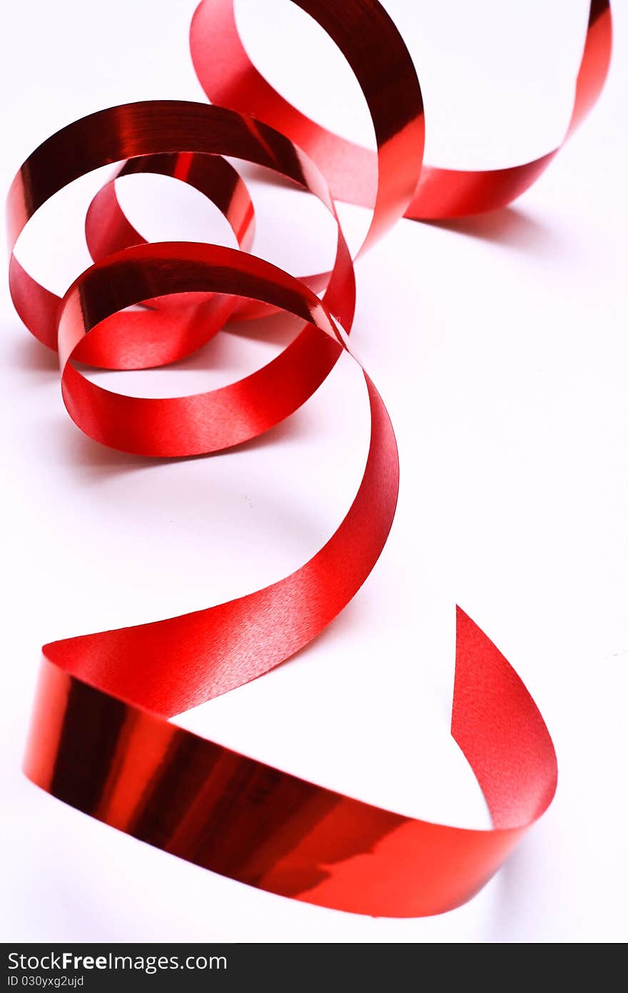 Red bow on the white background