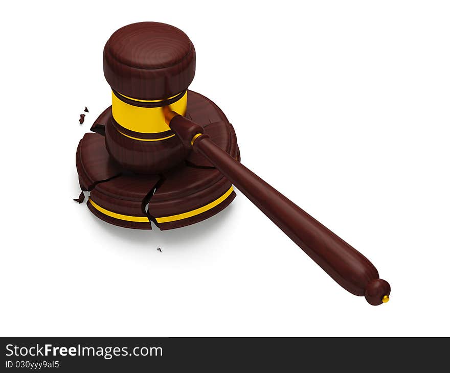 Gavel breaks sound block. Judicial pleadings concept. Gavel breaks sound block. Judicial pleadings concept