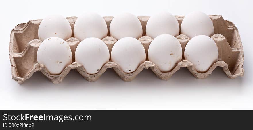 Eggs package on a white background. Eggs package on a white background.