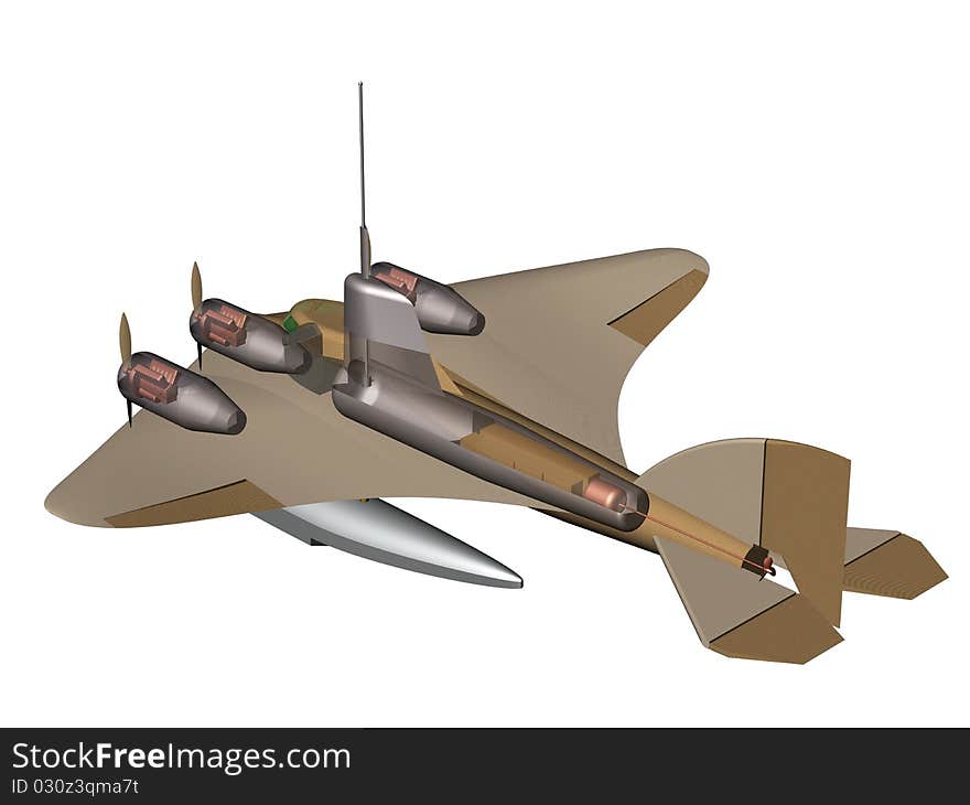 Flying submarine. Layout.