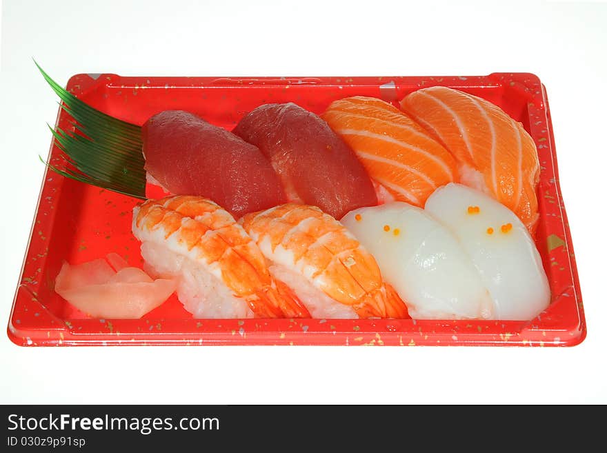 Assortment of Japanese Sushi Serving On A Plate