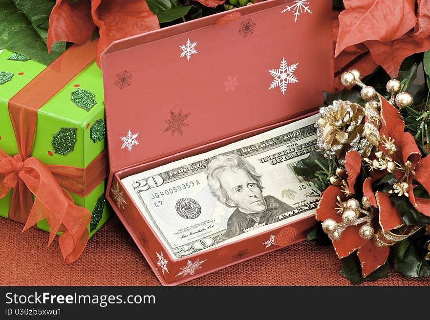 A gift of money for Christmas. A gift of money for Christmas