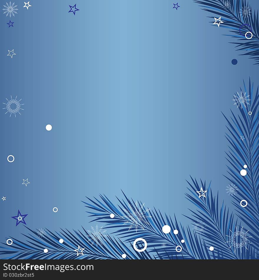 Christmas background with snowflakes,  illustration