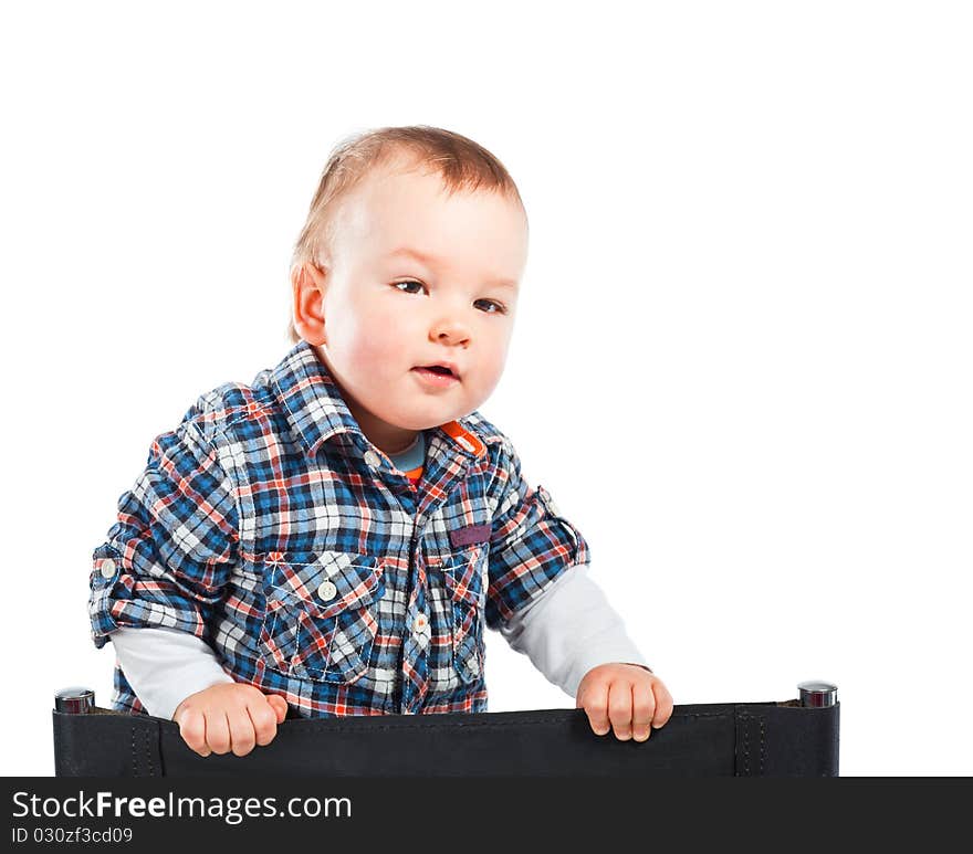 Little Baby boy isolated on white white