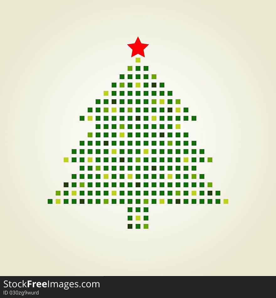 Vector tree of christmas card