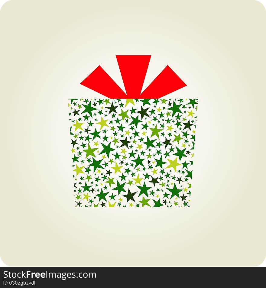 Vector gift box of christmas card