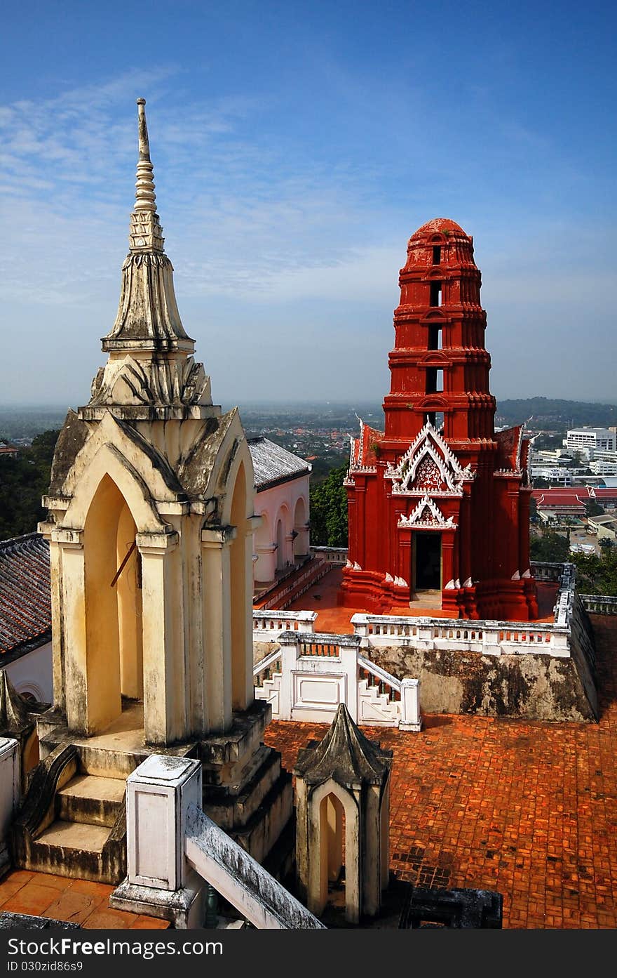 Red thai temle in phechaburi