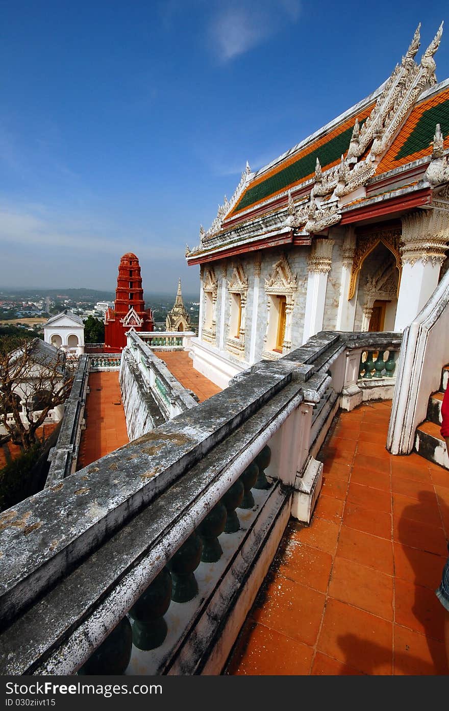 Red thai temle in phechaburi