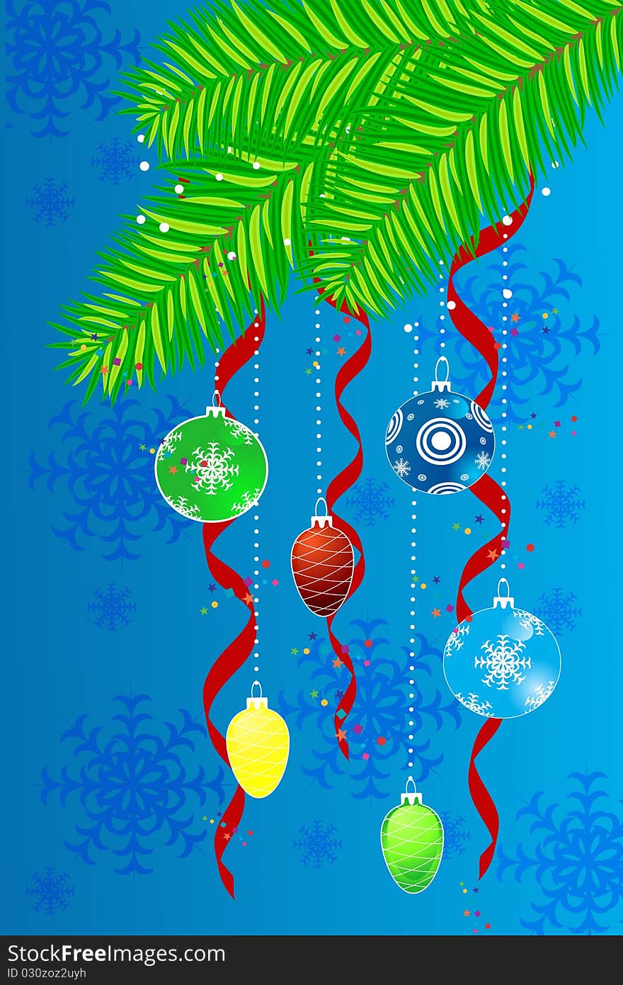 Abstract background with christmas decoration, illustration. Abstract background with christmas decoration, illustration