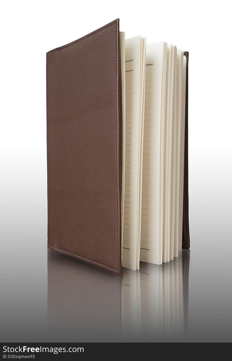 Brown cover Notebook vertically