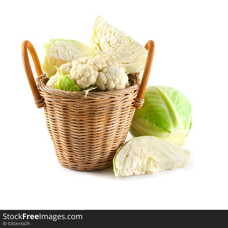 Cabbage in a basket.